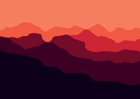 Landscape with mountains. Illustration in flat style. vector