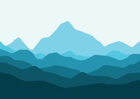 Landscape with mountains. Illustration in flat style. vector