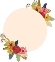 Floral frame with flowers and leaves. Frame for wedding, print design or greeting. vector