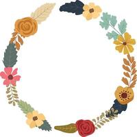 Floral frame with flowers and leaves. Frame for wedding, print design or greeting. vector