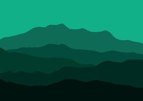 Landscape with mountains panorama. IllustLandscape with mountains panorama. Illustration in flat style.ration in flat style. vector