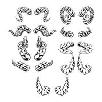 Bundle Line art Devil Horns for graphic resources vector