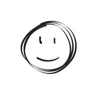 hand drawn smile icon vector