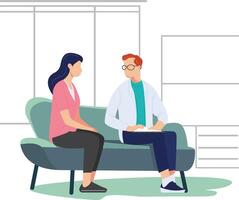 doctor patient conversation vector