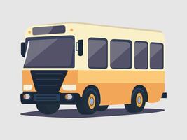 colegio autobús dibujo con color vector