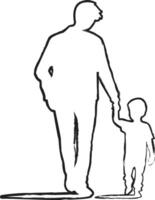 father and son outline vector