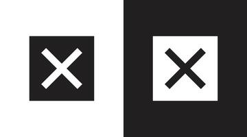 Square cross Icon. Cancel icon. Close icon. vector