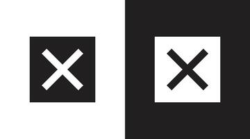 Square cross Icon. Cancel icon. Close icon. vector