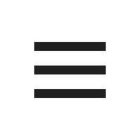 Hamburger menu bar flat icon for apps vector