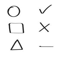 Doodle lines, circles and curves . Hand drawn design elements isolated on white background vector
