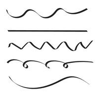 Set of hand drawn horizontal lines. vector