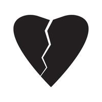 Broken heart icon vector