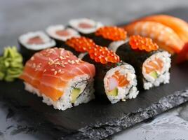 Sushi and Vegetable Plate photo