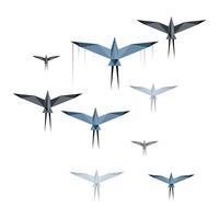 Origami birds With White Background vector