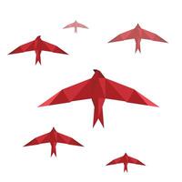 Origami birds With White Background vector