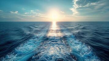 Boat Stern in Open Sea photo