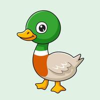 Cartoon cute little duck vector