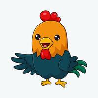 Cartoon cute little rooster vector