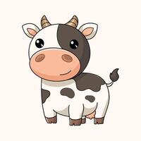 Cartoon cute little cow vector