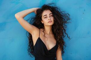 Woman in Black Swimsuit Posing for Picture photo