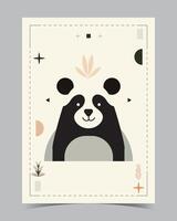 a poster for a panda with a picture of a bear on it. vector