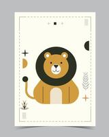 a poster for a lion with a lion head on it vector
