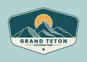 grandioso teton nacional parque logo vector