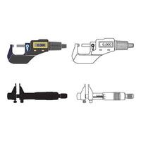 micrometer measuring icon vector