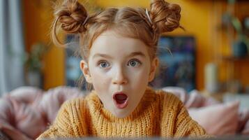 Young Girl With a Surprised Expression photo