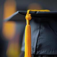 Graduation Cap With Tassel Hanging photo