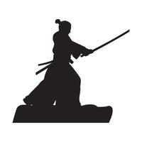 samurai espada icono vector
