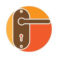 Door handle flat icon vector