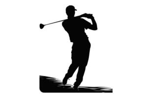 golfista silueta negro clipart vector