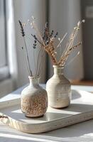 Two Vases on Table photo