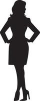 Business Lady Silhouette Illustration White Background vector