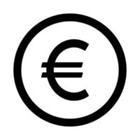 euro firmar icono en blanco antecedentes. vector