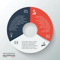 Circle element for infographic. Template for cycling diagram, graph, presentation. Business concept with 3 options, parts, steps or processes. vector