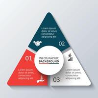 Triangle infographic. Template for cycling diagram, graph, presentation. Business concept with 3 options, parts, steps or processes. vector