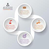 Circle element for infographic. Template for cycle diagram, graph, presentation and round chart. Business concept with 4 options, parts, steps or processes. vector