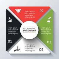 Square infographic. Template for cycling diagram, graph, presentation. Business concept with 4 options, parts, steps or processes. vector