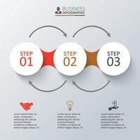 proceso infografía. modelo para diagrama, grafico, presentación y cuadro. negocio concepto con 3 opciones, partes, pasos o procesos. vector