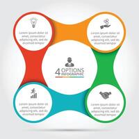 Ccircle infographic. Template for cycle diagram, graph, presentation and round chart. Business concept with 4 options, parts, steps or processes. Data visualization. vector