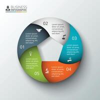 circulo elemento para infografía. modelo para ciclo diagrama, grafico, presentación y redondo cuadro. negocio concepto con 3 opciones, partes, pasos o procesos. vector