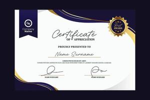 profesional premio apreciación certificado modelo diseño imprimible vector