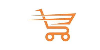logo design for fast shopping, trolley, market. logo design template, icon, , symbol, creative, idea. vector