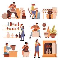 Pottery Makers and Their Crafts vector