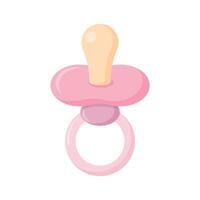 Pink baby Dummy for girl. Baby pacifier icon. Element for design of logo, icons, buttons. Isolated illustration vector