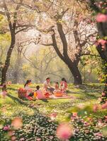 Picnic in Spring Bloom photo