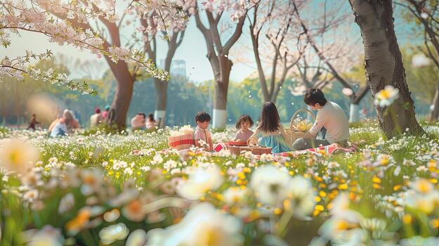 Picnic in Spring Bloom photo