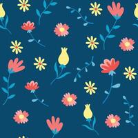 Seamless flower pattern design . Floral print for fabric vector